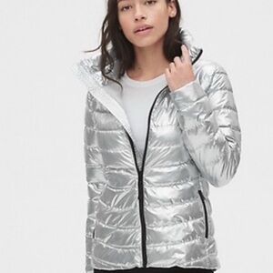 GAP Women's Silver Puffer Jacket